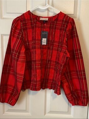 Universal Thread Women's Smocked Balloon Long Sleeves Blouse Size Large NWT